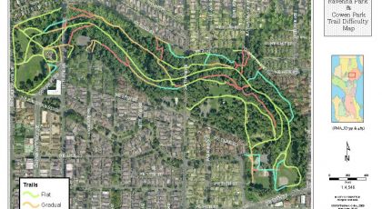 Ravenna & Cowen Park Trail Difficulty Map